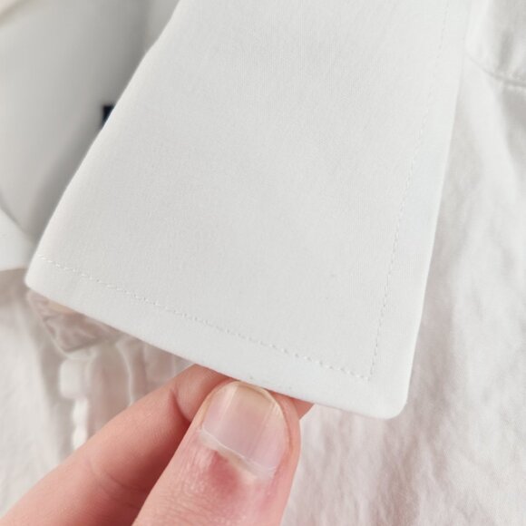 Canali Cotton French Cuff Italy 16.5 White Solid Button Up Men Luxury Shirt - Picture 5 of 16